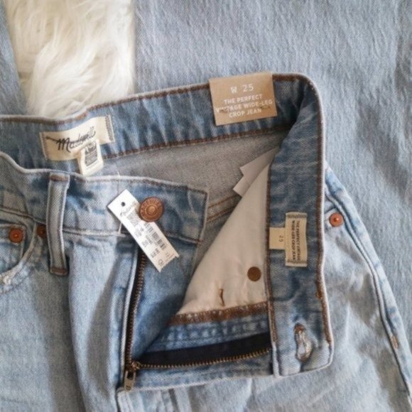 Madewell Blue Flare Wide Leg Jeans - Picture 6 of 8